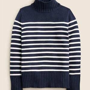 Cotton turtleneck sweater in stripe